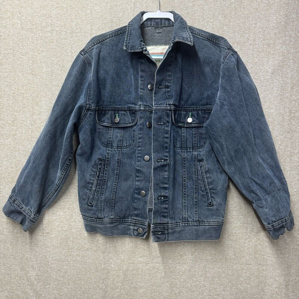 Vintage 90s Lee Easy Rider Denim Men’s Jacket Size L Dark Blue